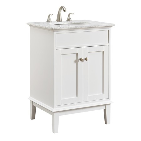 Elegant Lighting 24 In. Single Bathroom Vanity Set In White VF30124WH